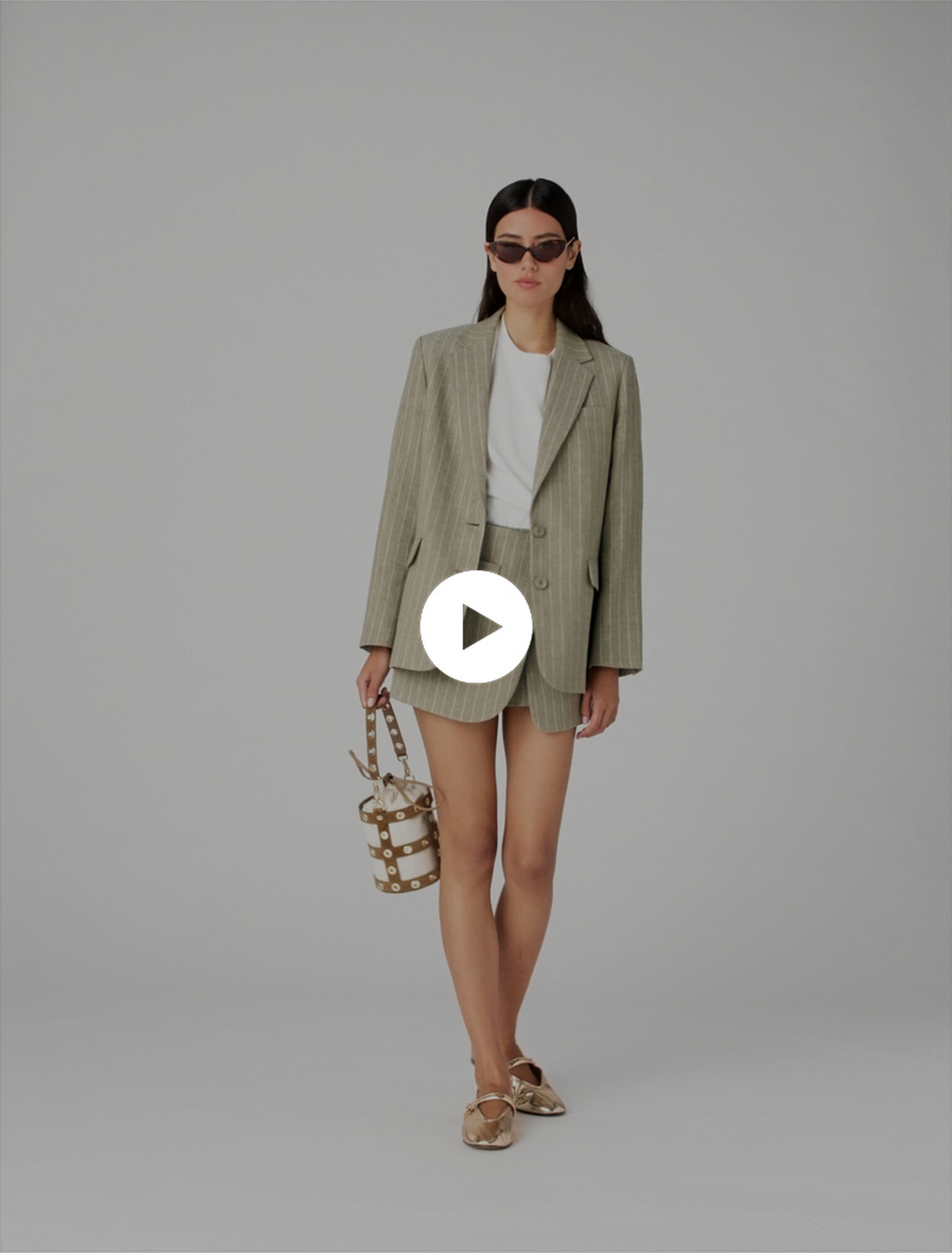 Blazer aus Leinenmischung