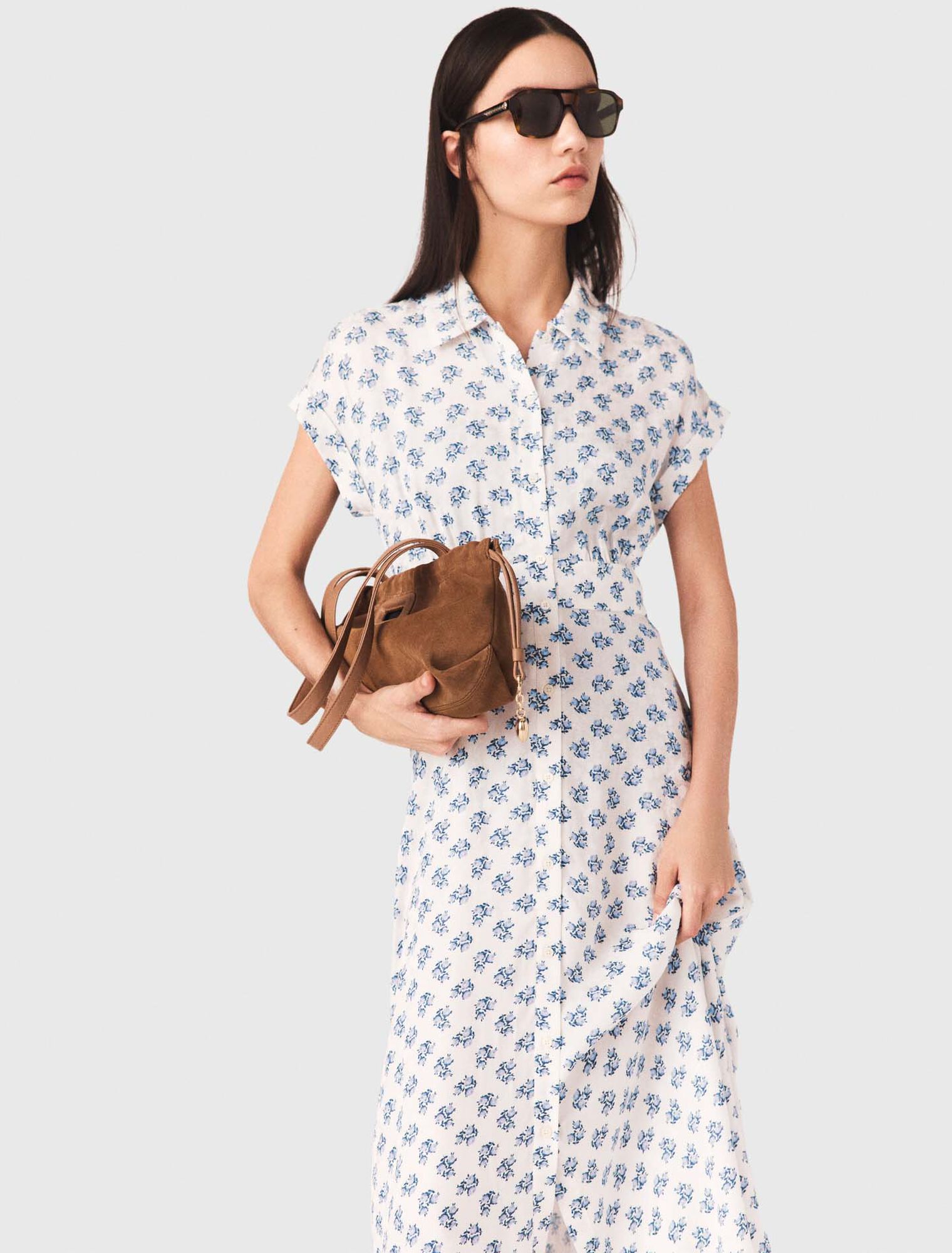 Langes bedrucktes Jacquard-Kleid