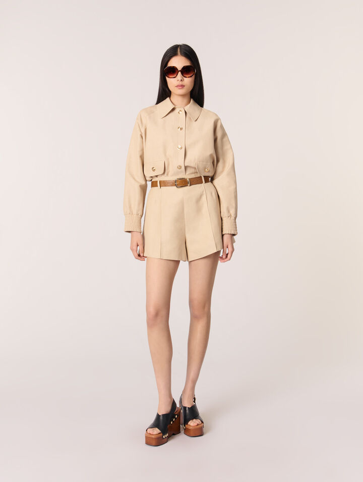 Shorts aus Leinen und Baumwolle