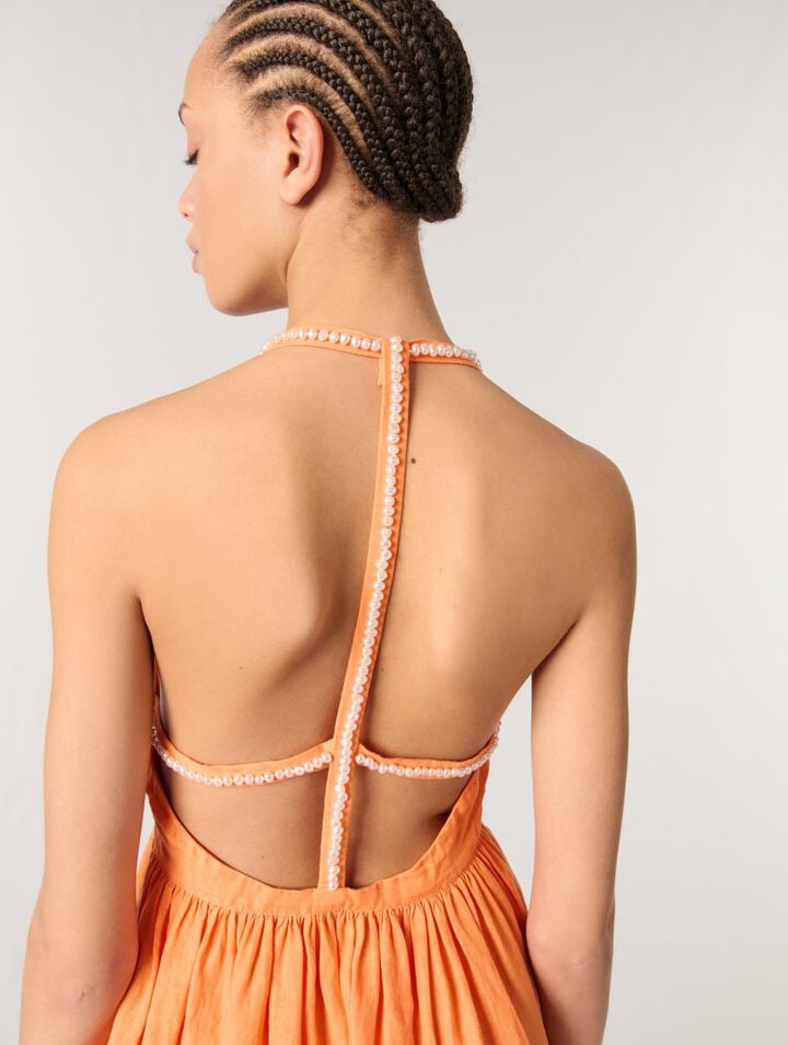 Kurzes Leinenkleid