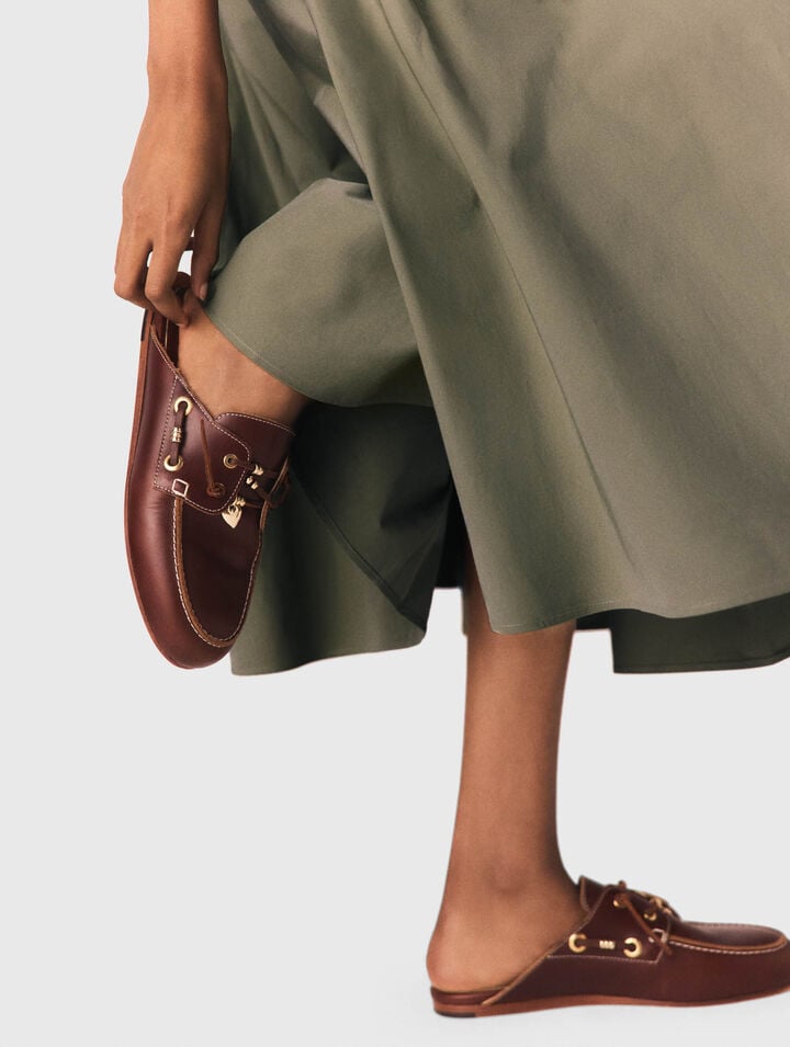 Bootsschuh-Mule aus Leder