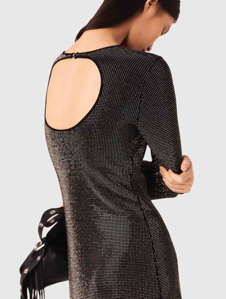 Kurzes Strickkleid mit Strass