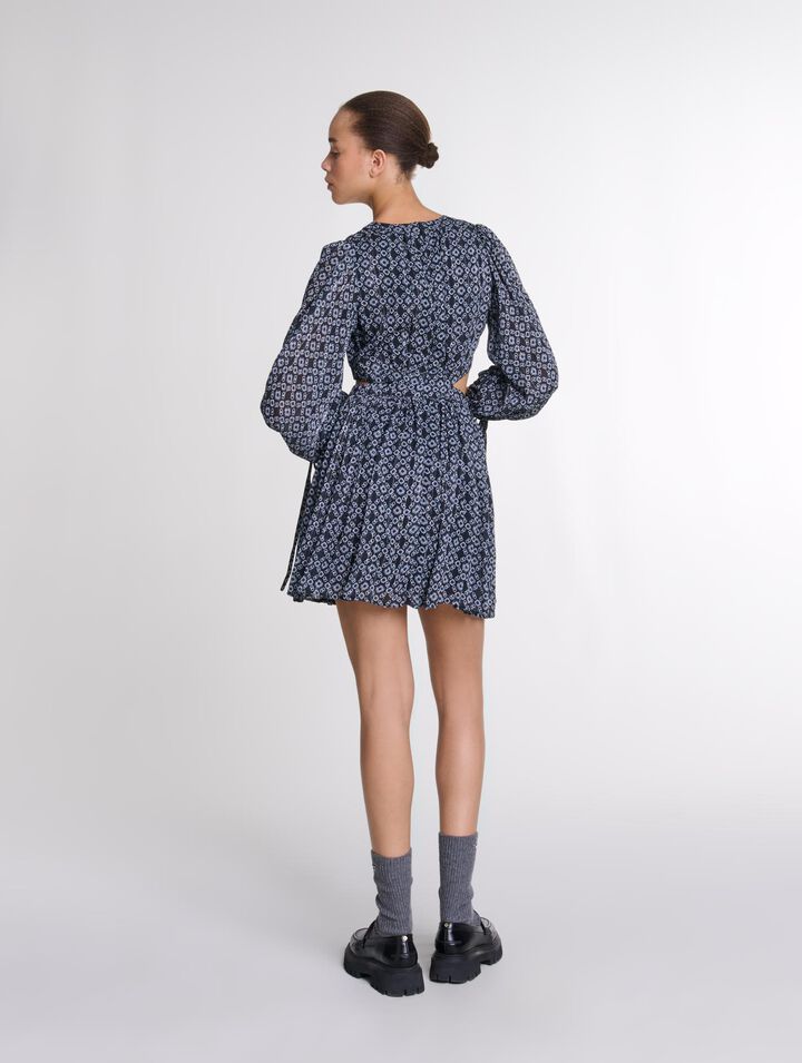 Kurzes Kleid mit Clover-Print