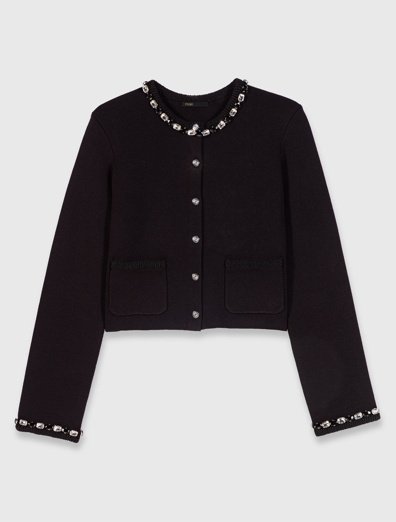 Kurzer Cardigan mit Schmuckdetails