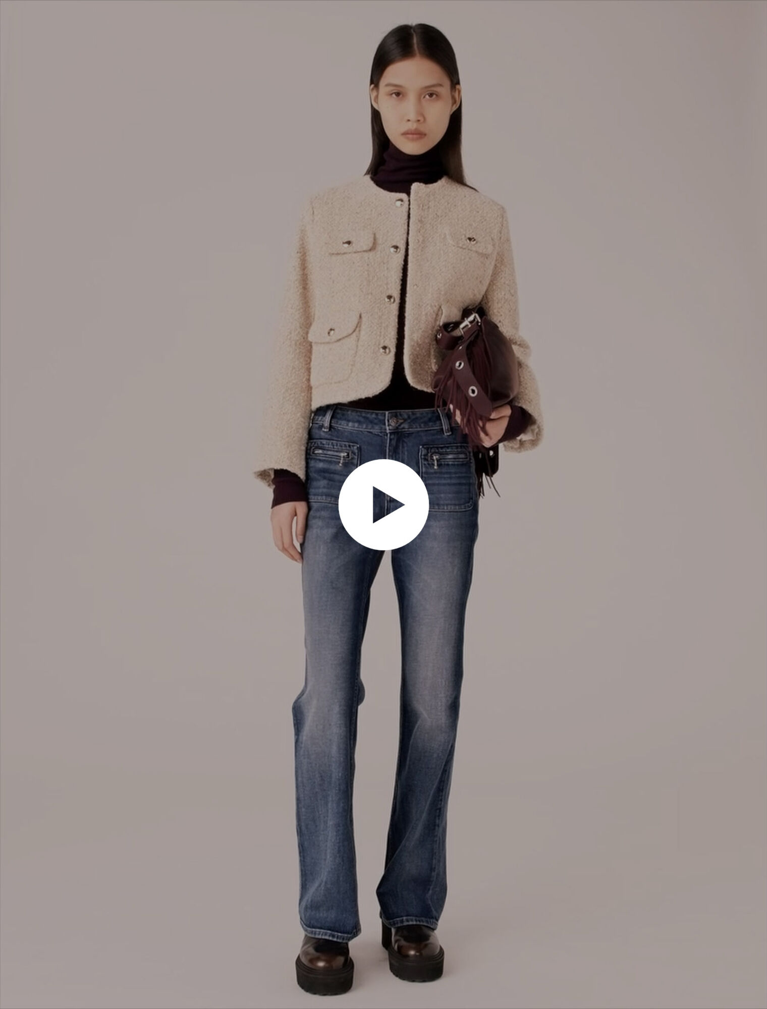 Kurze Bouclé-Tweedjacke