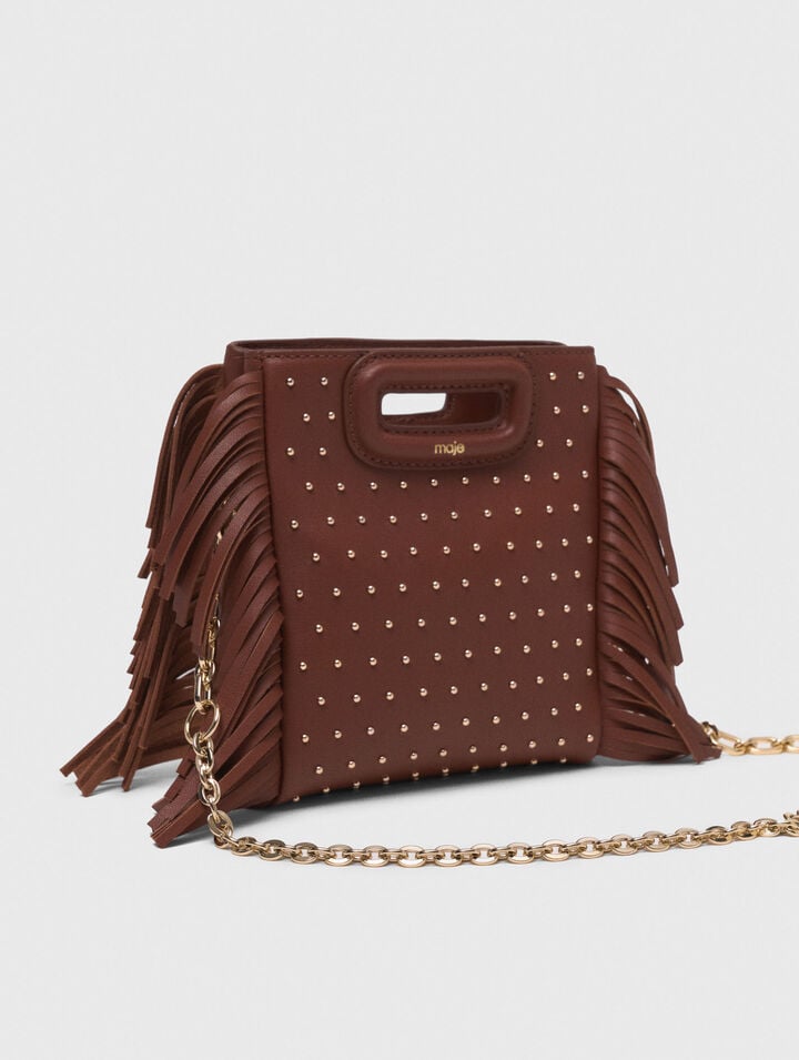 Minitasche M aus Leder mit Nieten
