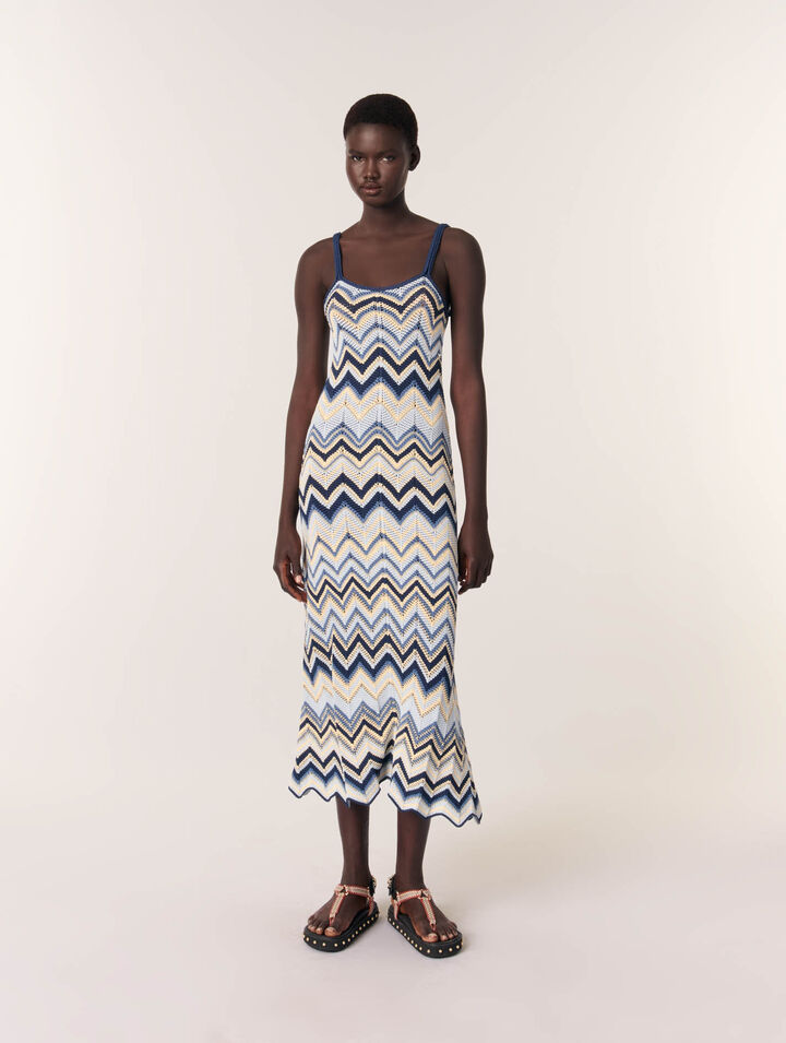 Langes Häkelkleid