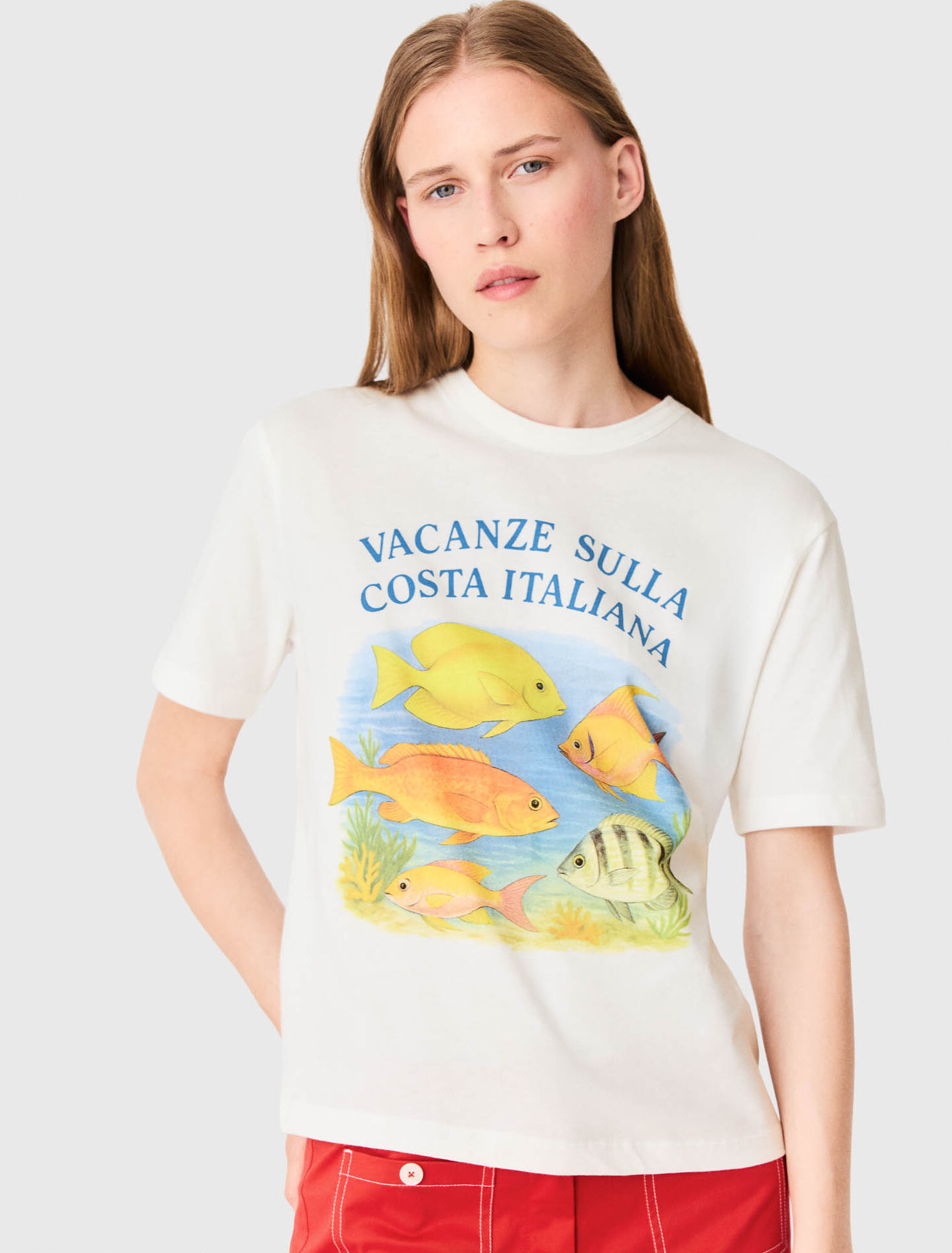 T-Shirt mit Fisch-Print