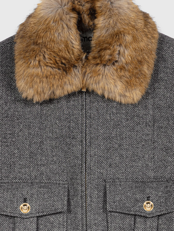 Oversize-Blouson in Chevron-Optik