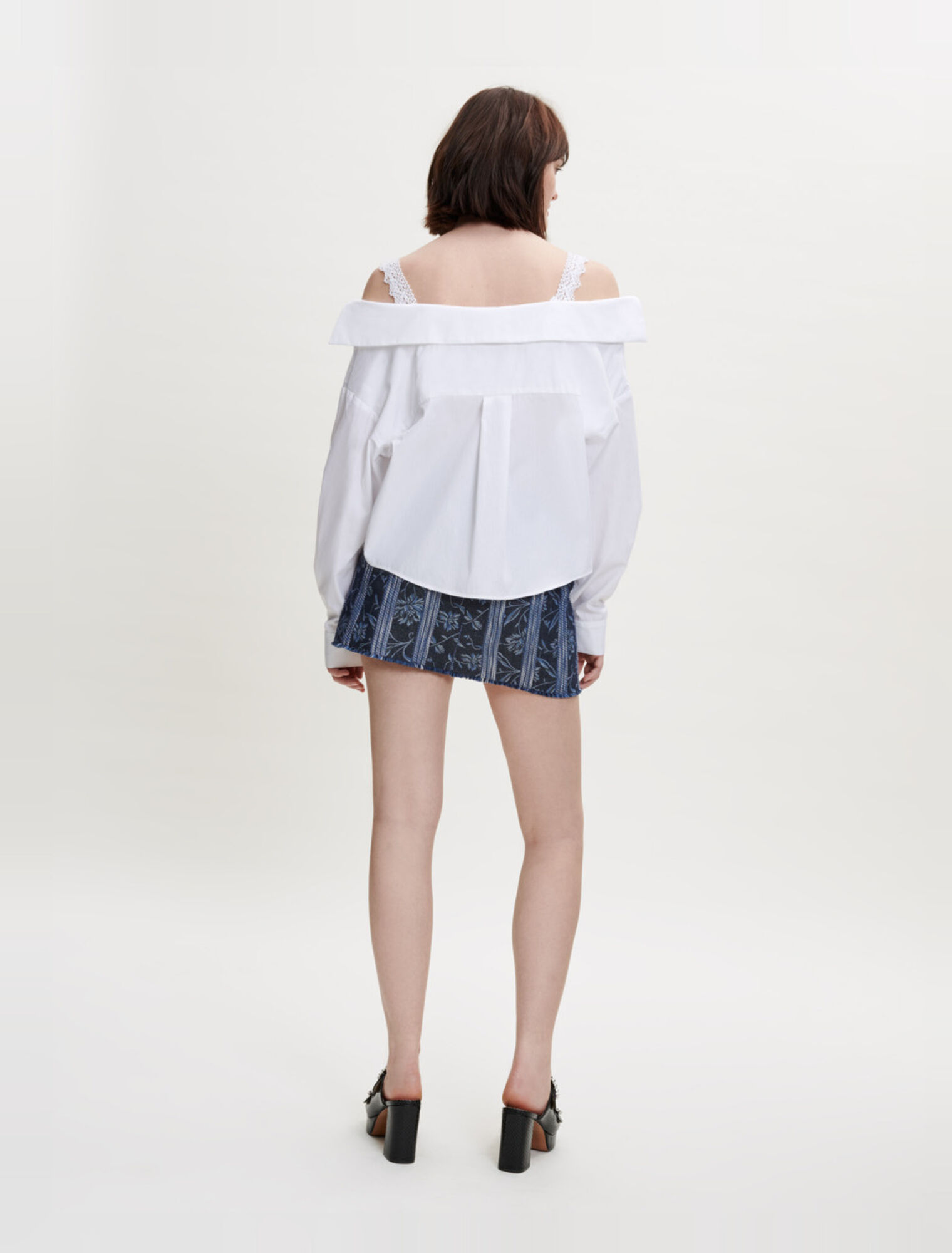 Trompe l'oeil Shirt mit Spitze