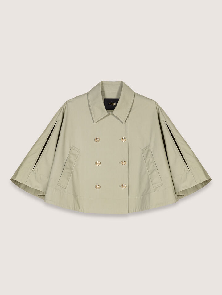 Kurzer Trenchcoat im Cape-Stil