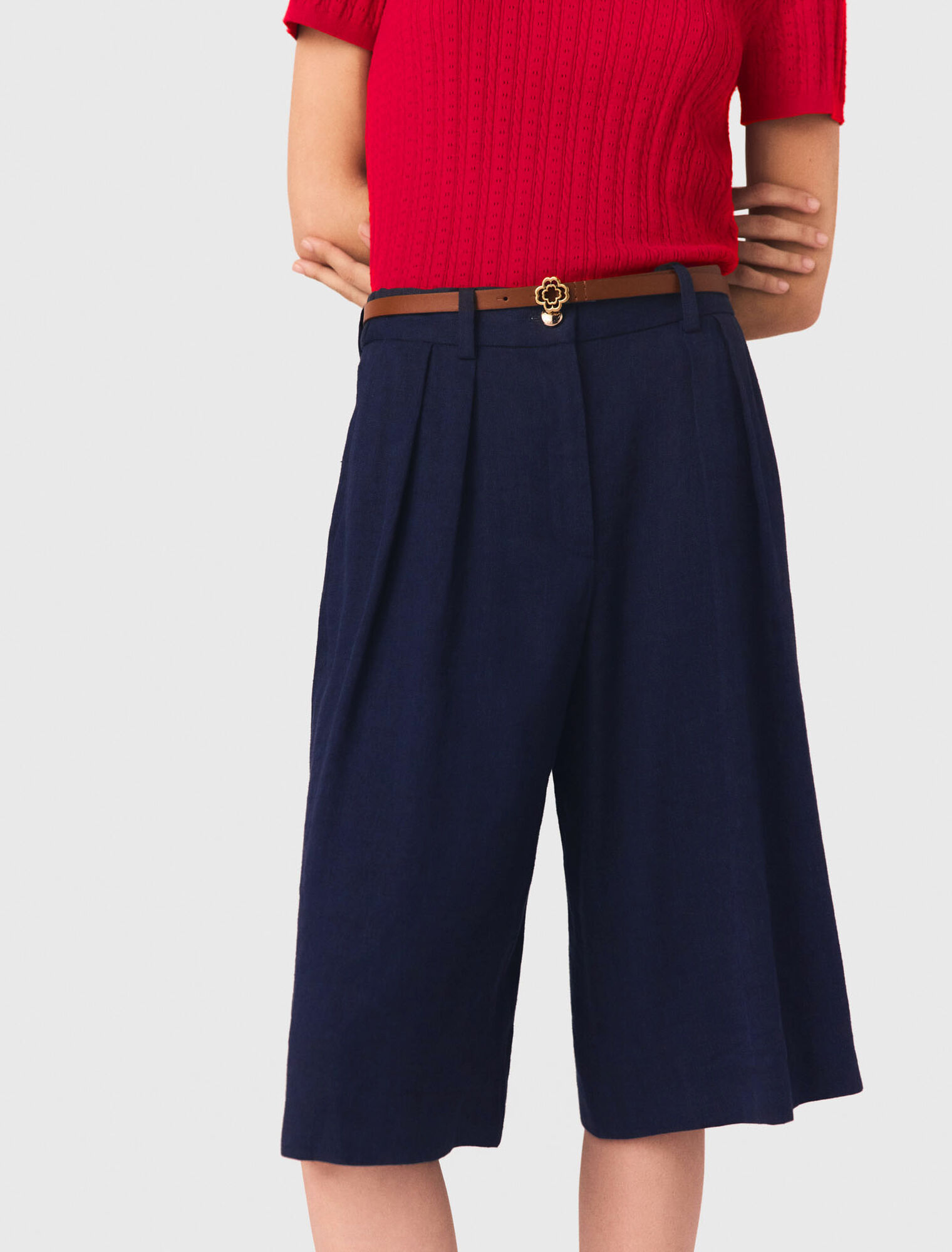 Bermudashorts aus Leinenmischung