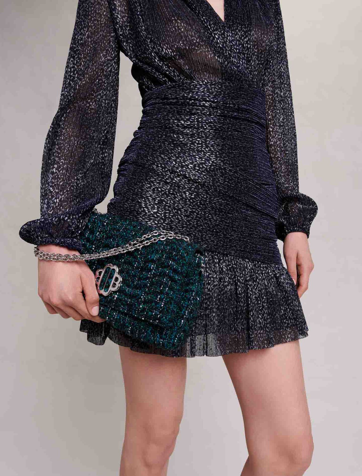 Drapiertes Lurexkleid