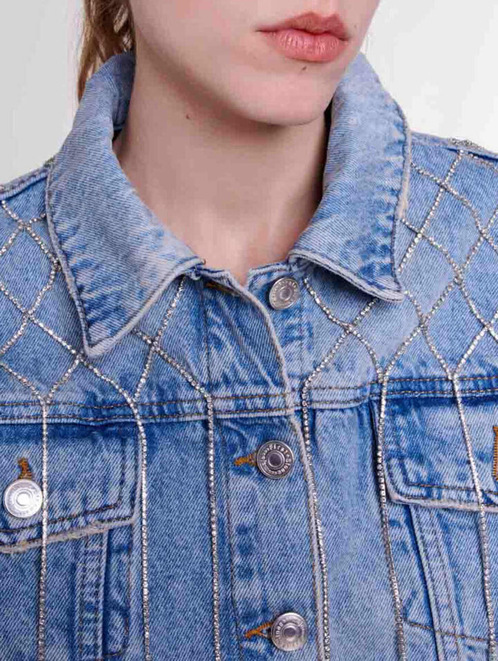 Blouson aus Jeans mit Strass