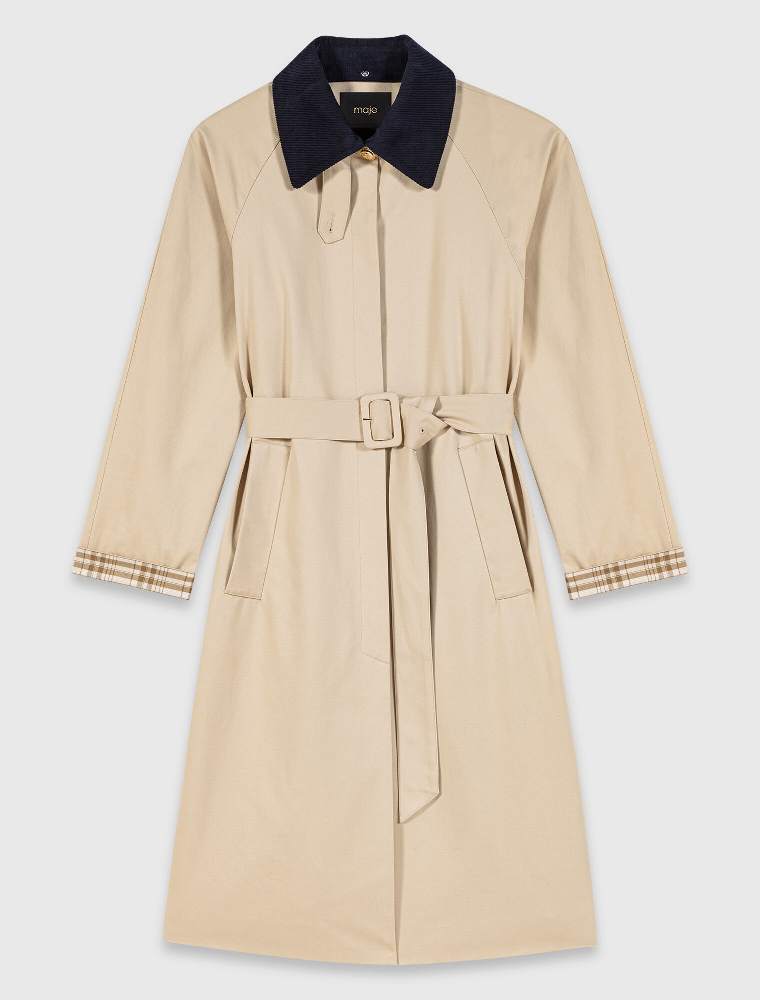 Trenchcoat mit Kontrastärmeln