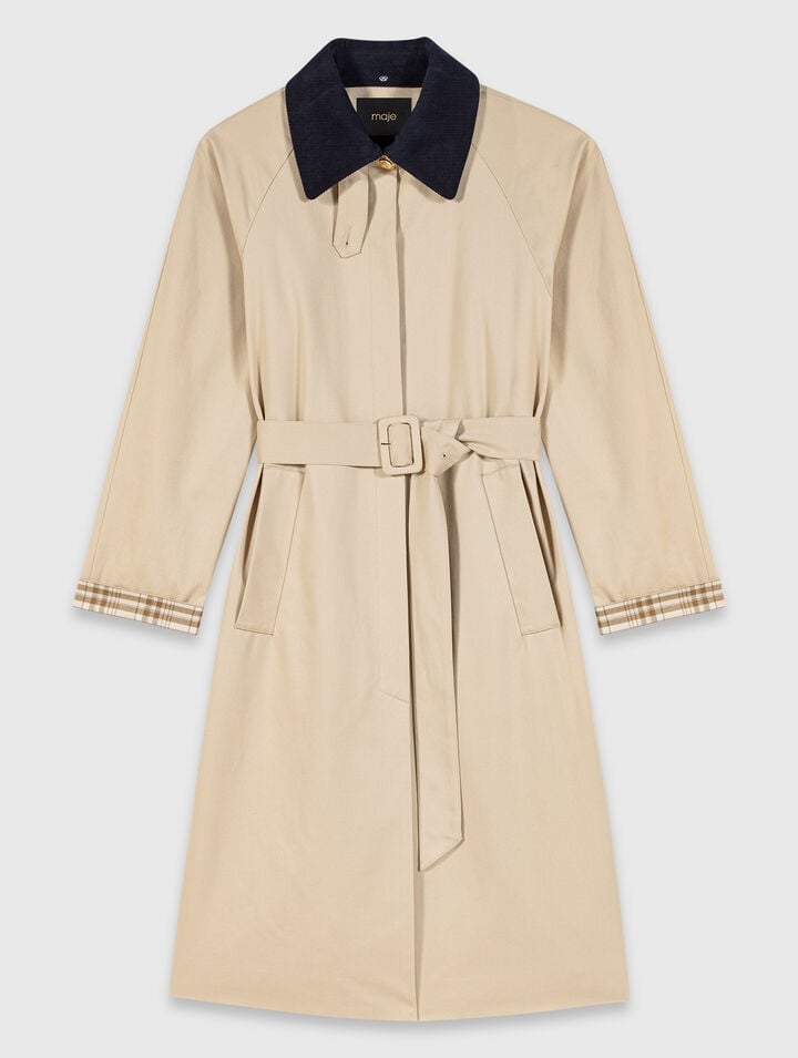Trenchcoat mit Kontrastärmeln