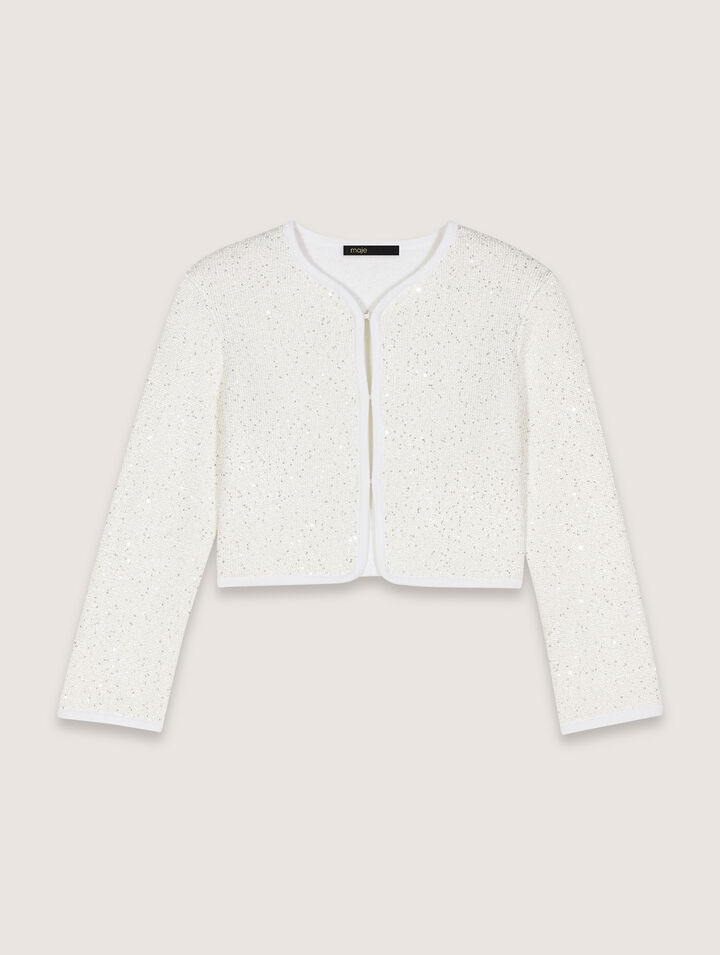 Kurzer Cardigan mit Strass