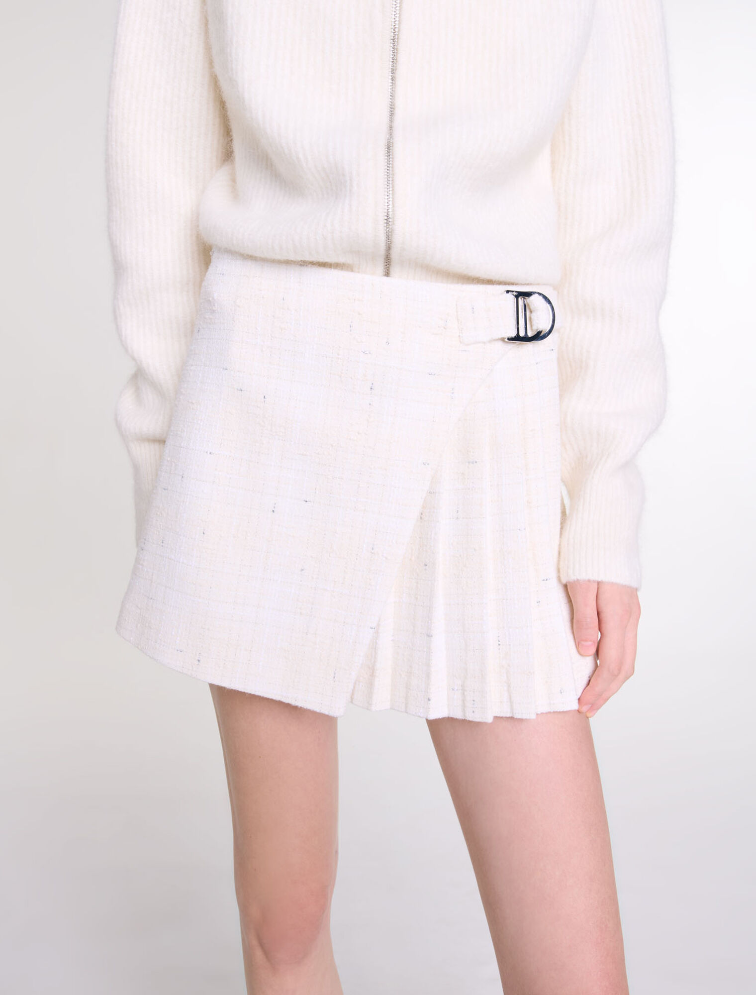 Plissierter Hosenrock aus Tweed