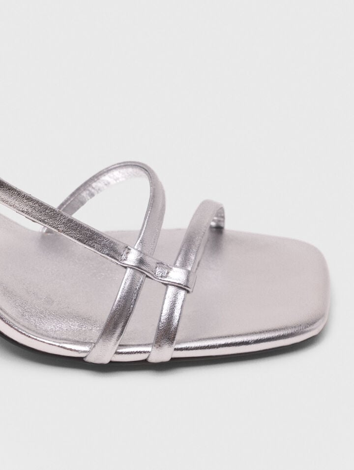 Metallic-Riemchensandale