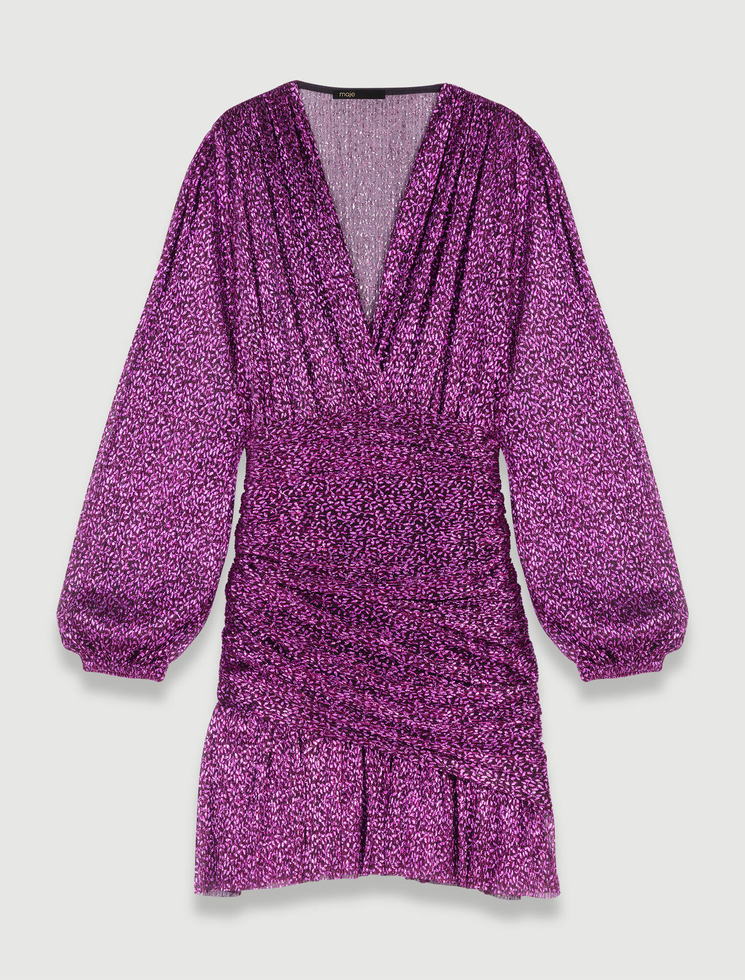 Plissee-Kleid mit Metallic-Fasern