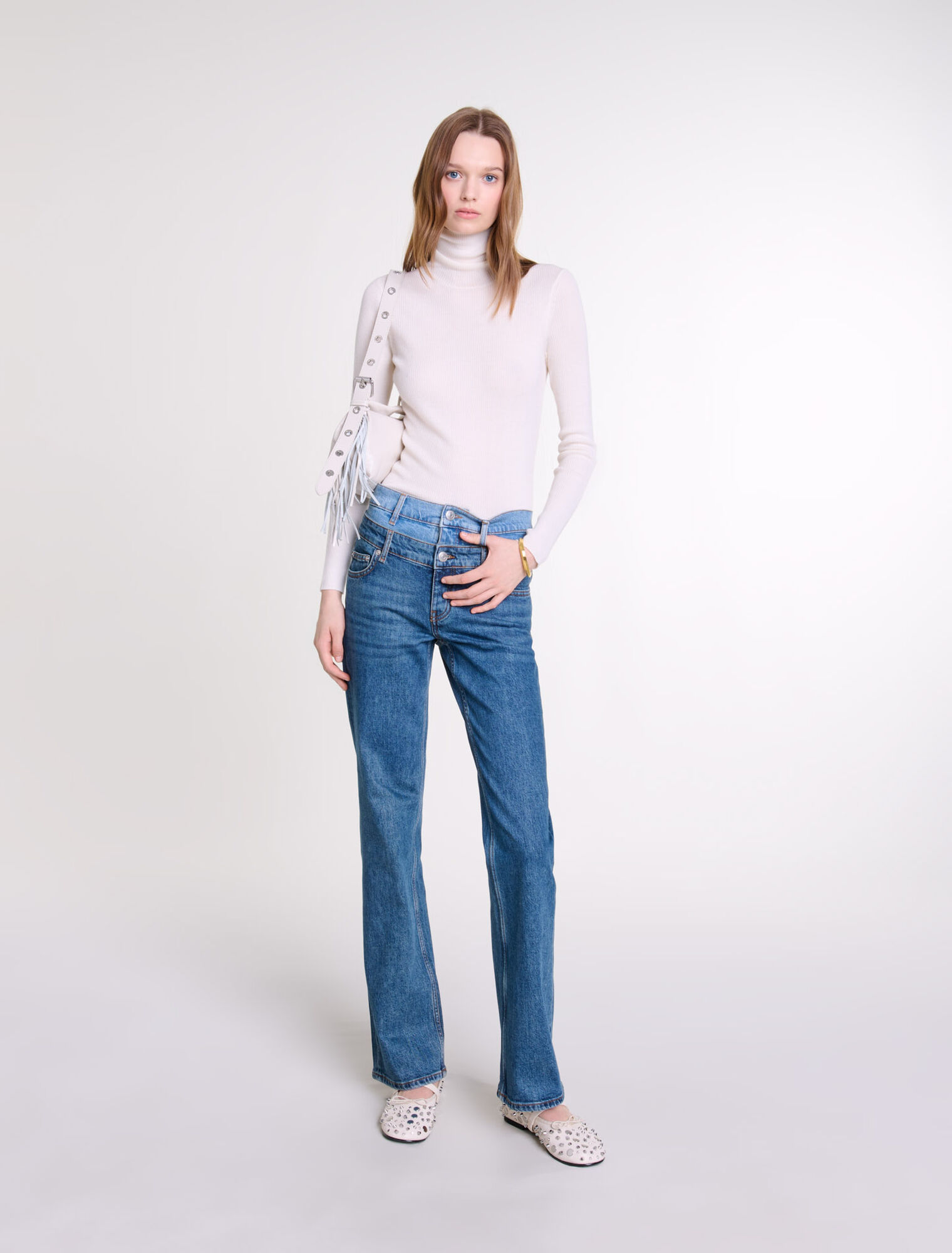 Jeans mit doppeltem Bund 