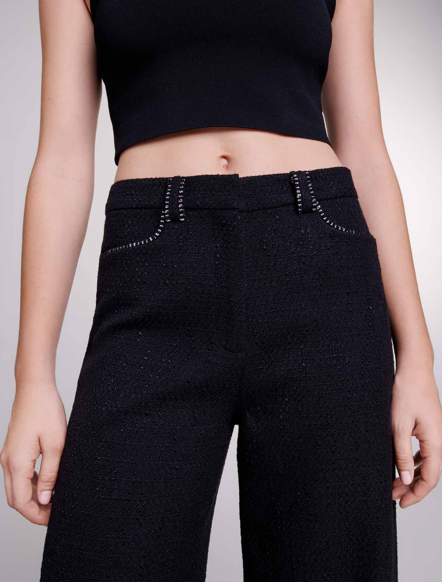 Weite Tweed-Hose
