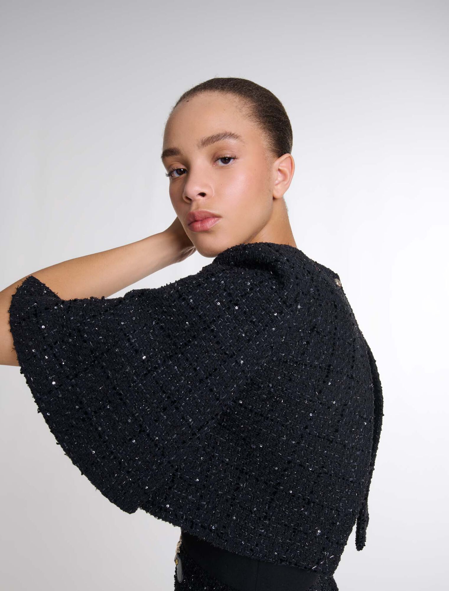Kurzes 2-in-1 Kleid aus Tweed