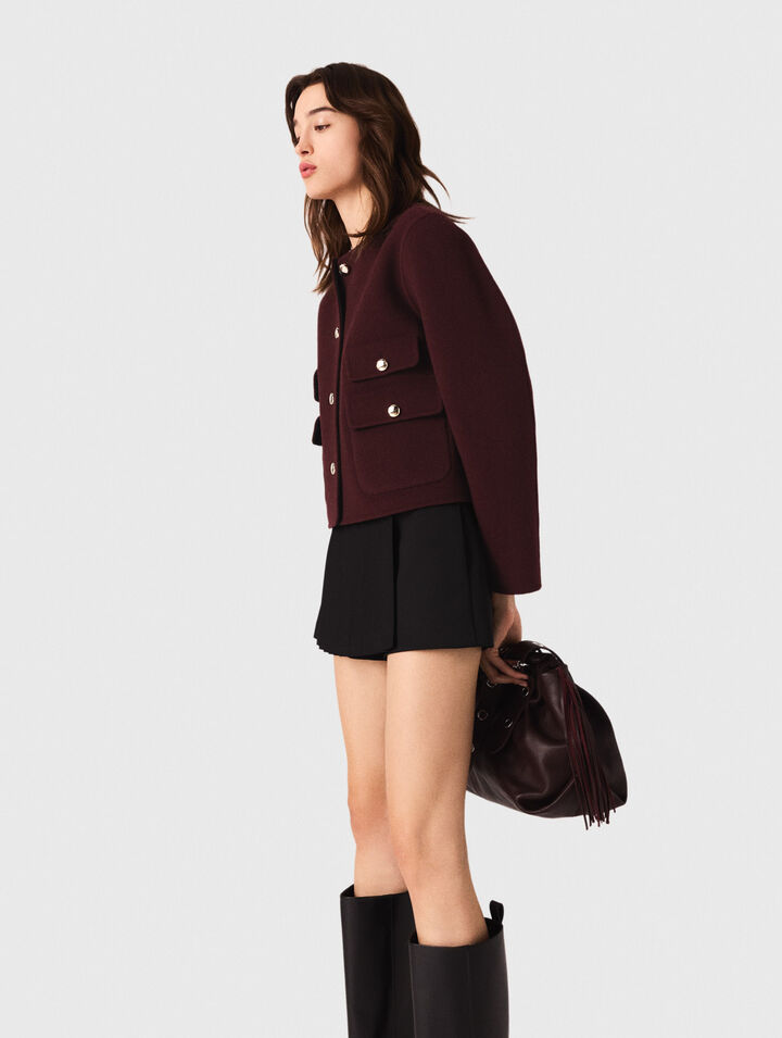 Gerade, plissierte Shorts