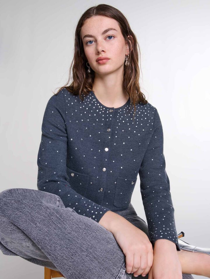 Strickpullover mit Strass