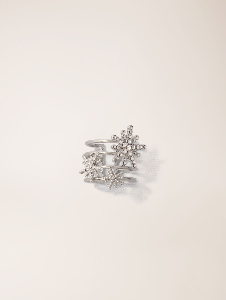 Fingerring mit Strass-Sternen
