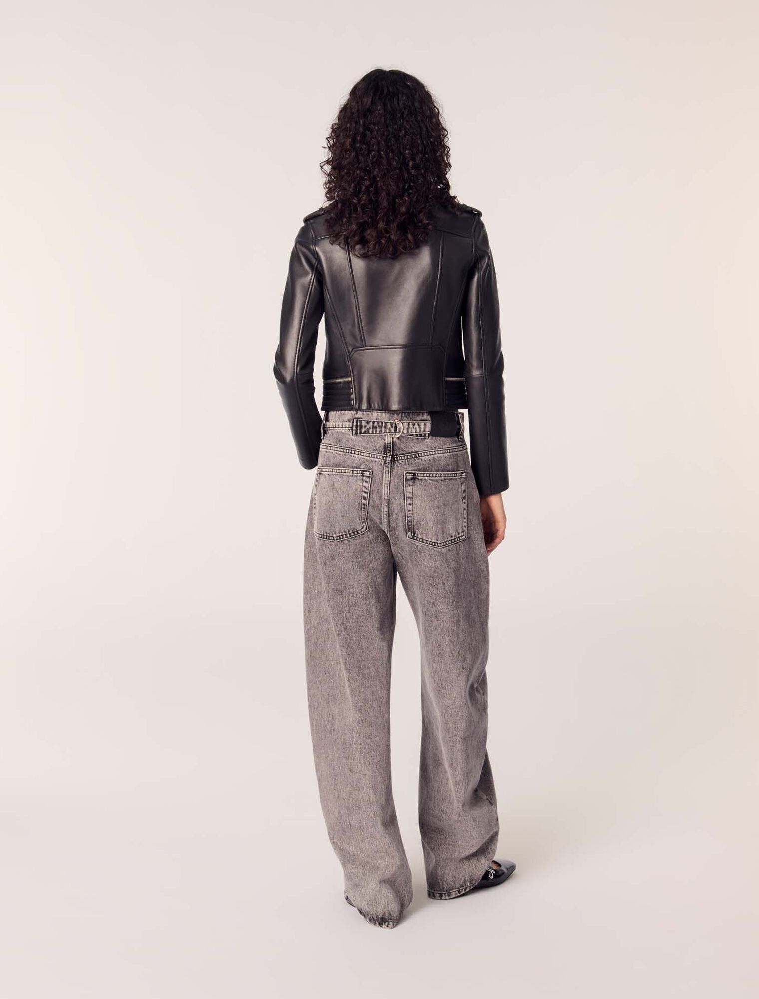 Leather biker jacket