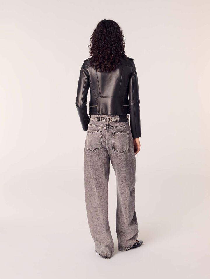 Leather biker jacket