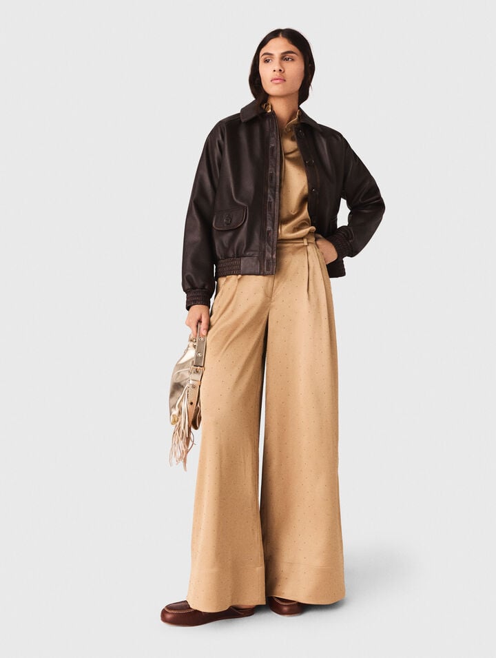 Satinhose mit Strass