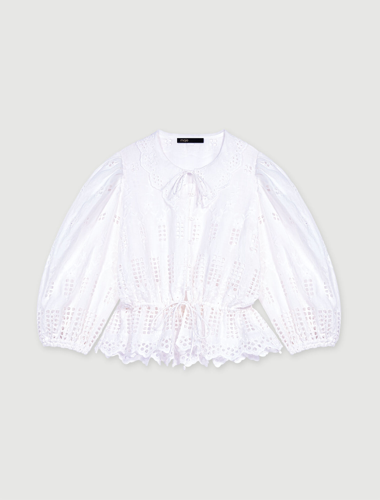 Bestickte Bluse aus Ramie