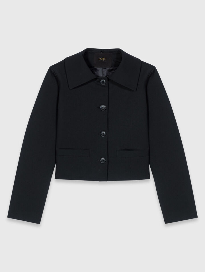 Kurzjacke mit abnehmbarem Kragen