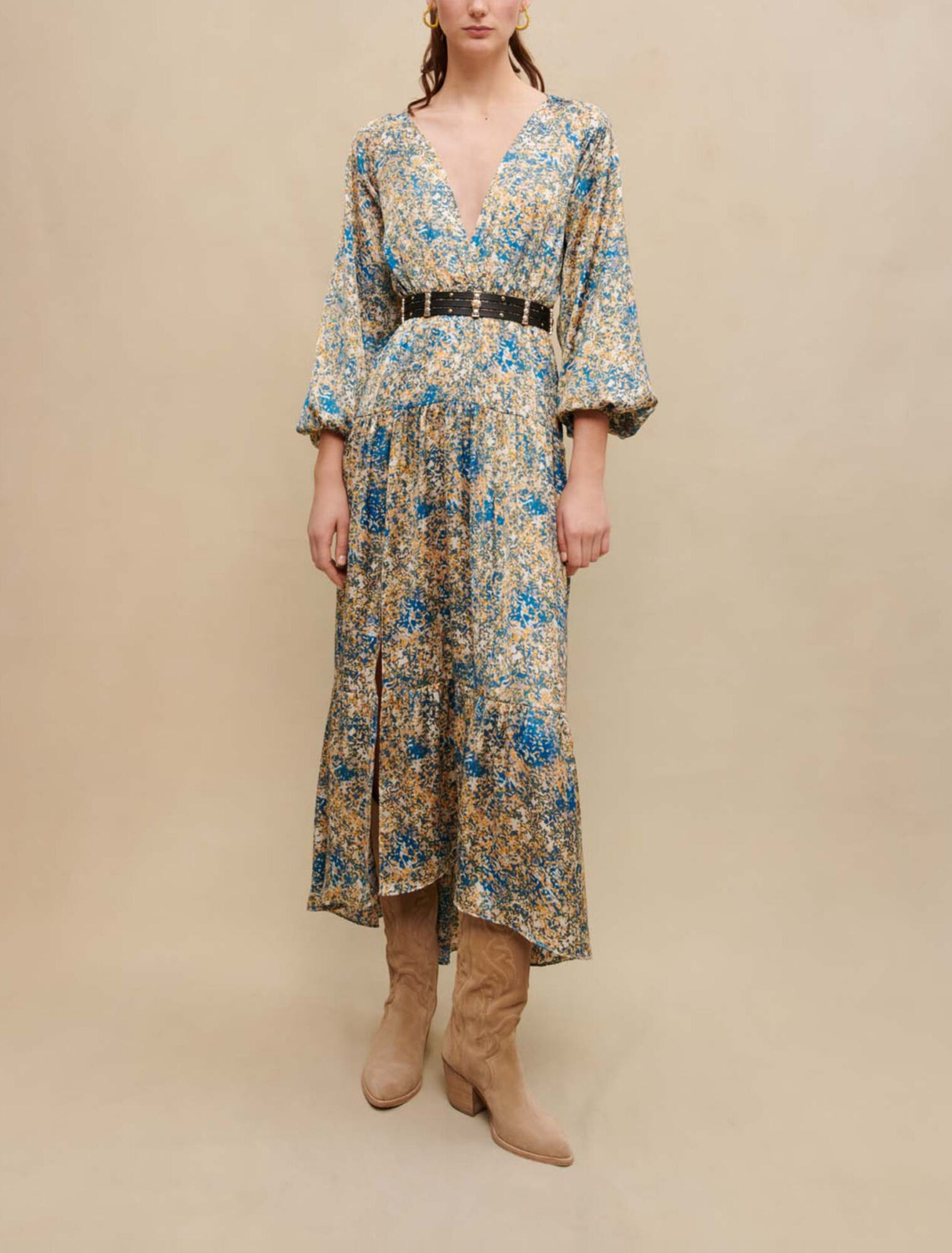 Langes Kleid mit Druck