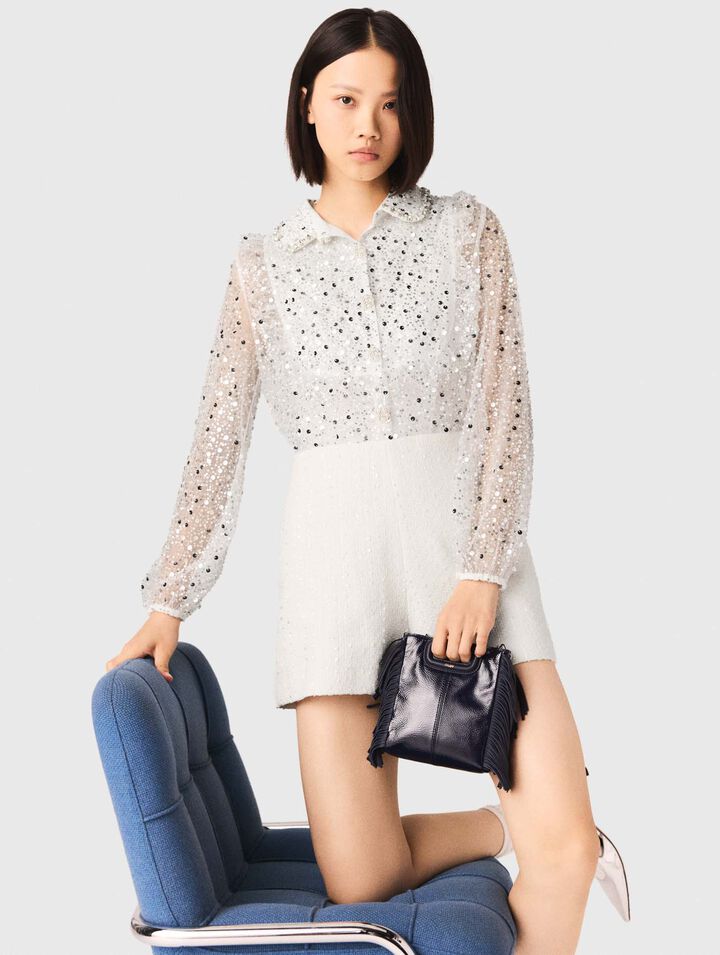 Kurzoverall aus Tweed