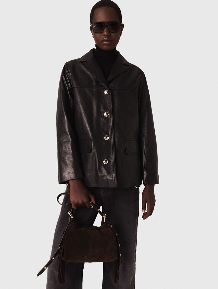 Gesteppte Lederjacke
