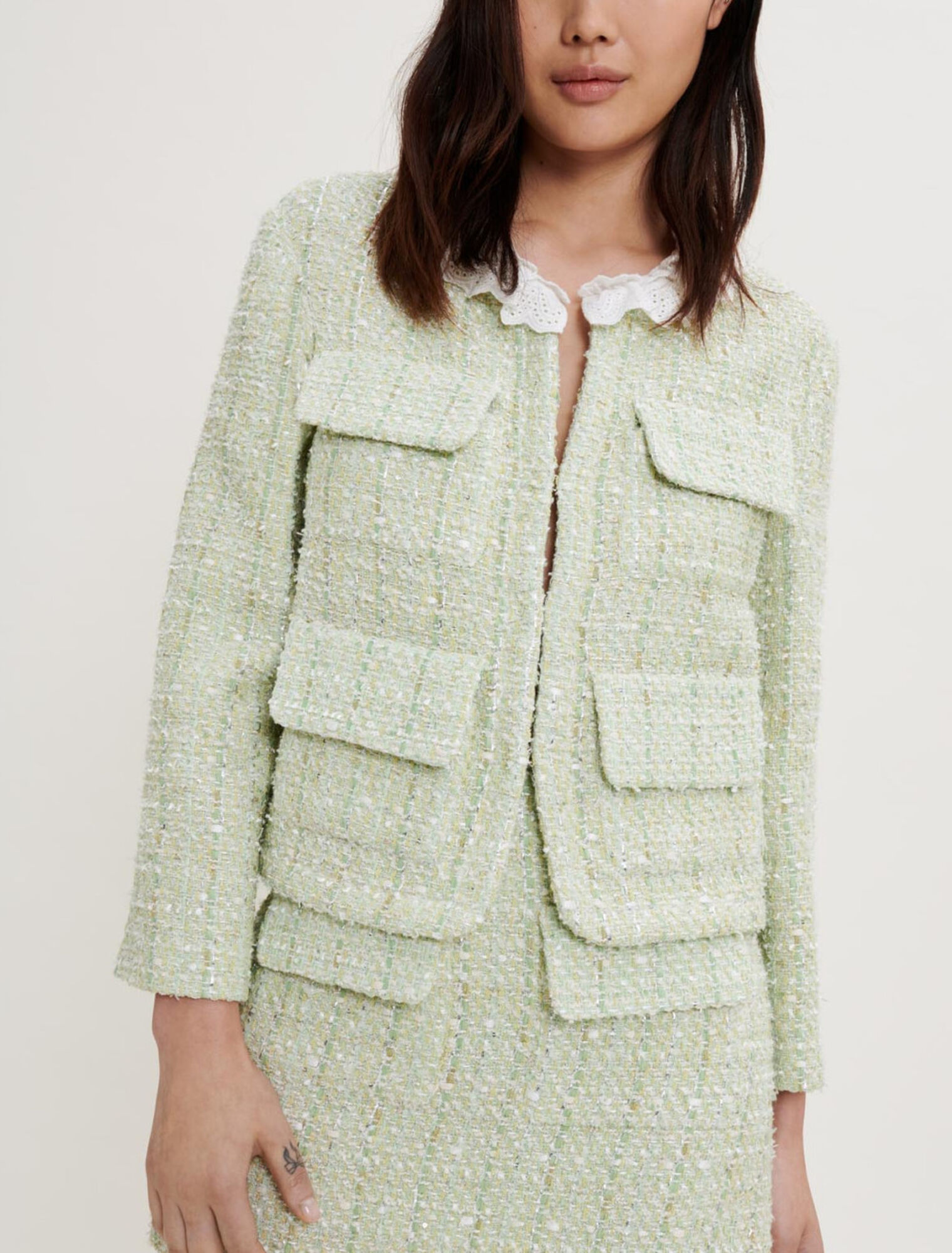 Tweedjacke mit Glanz