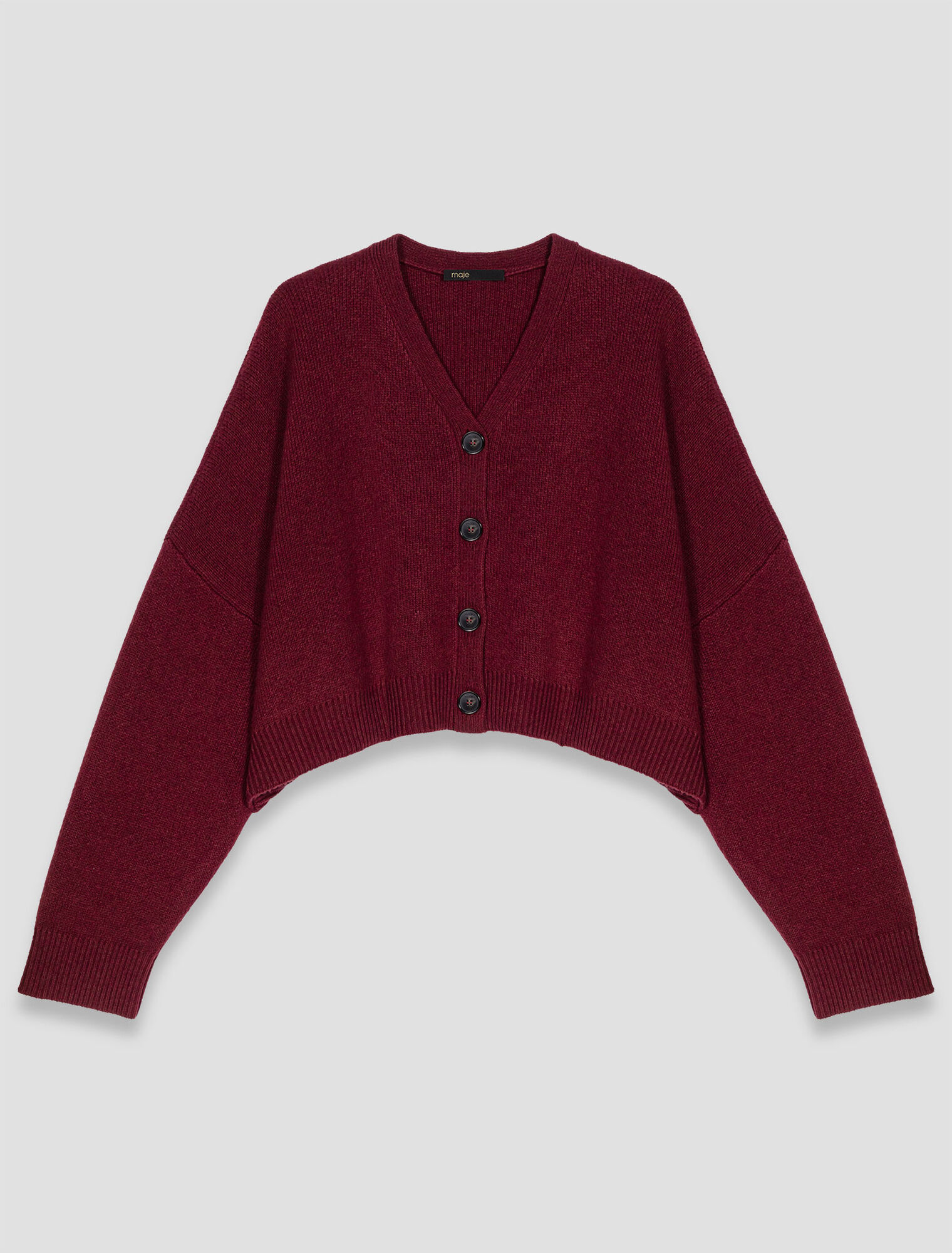 Kurzer Cardigan aus Wollmischgewebe