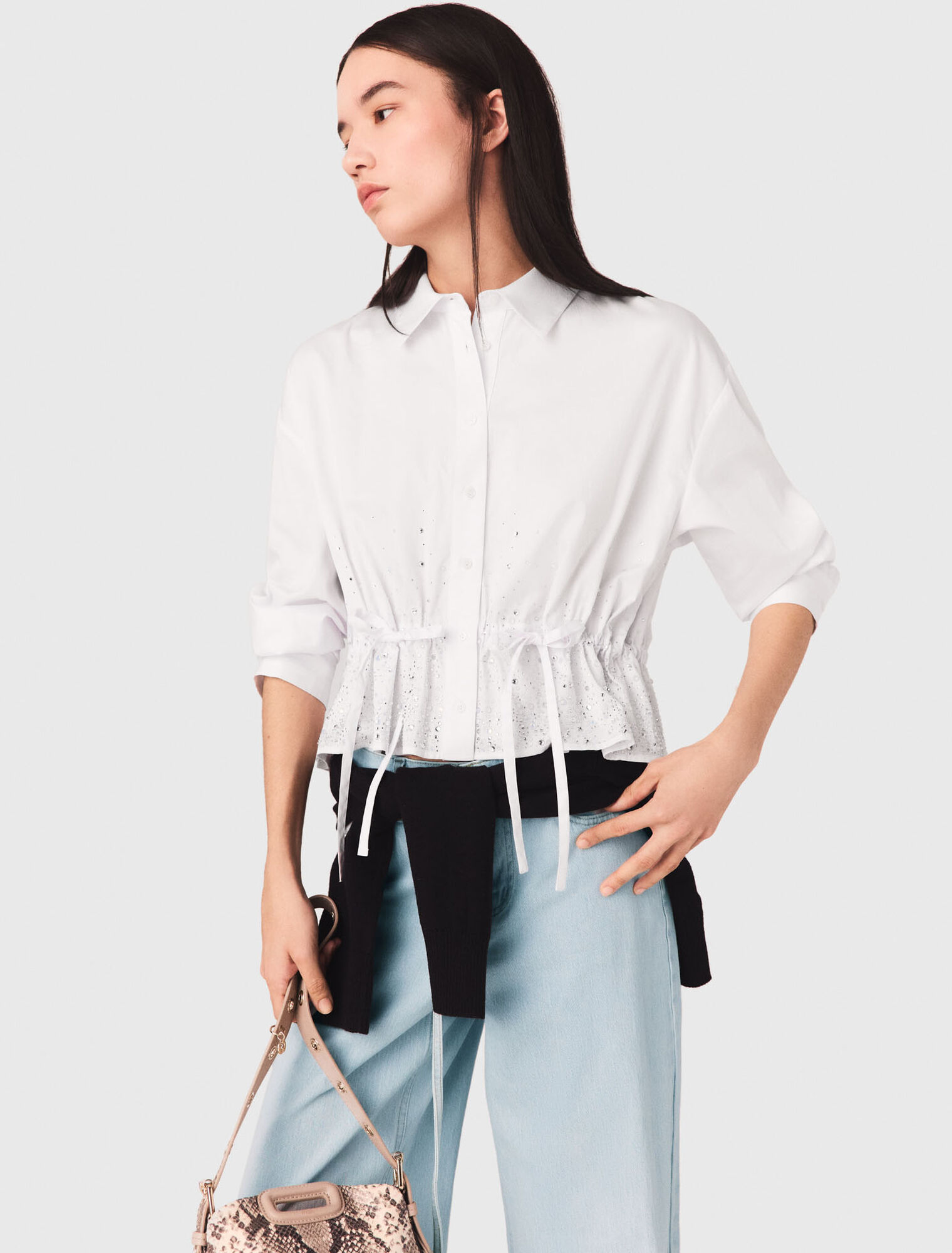 Hemd aus Baumwolle mit Strass