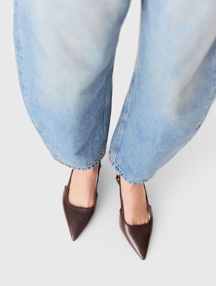 Slingbacks aus Leder