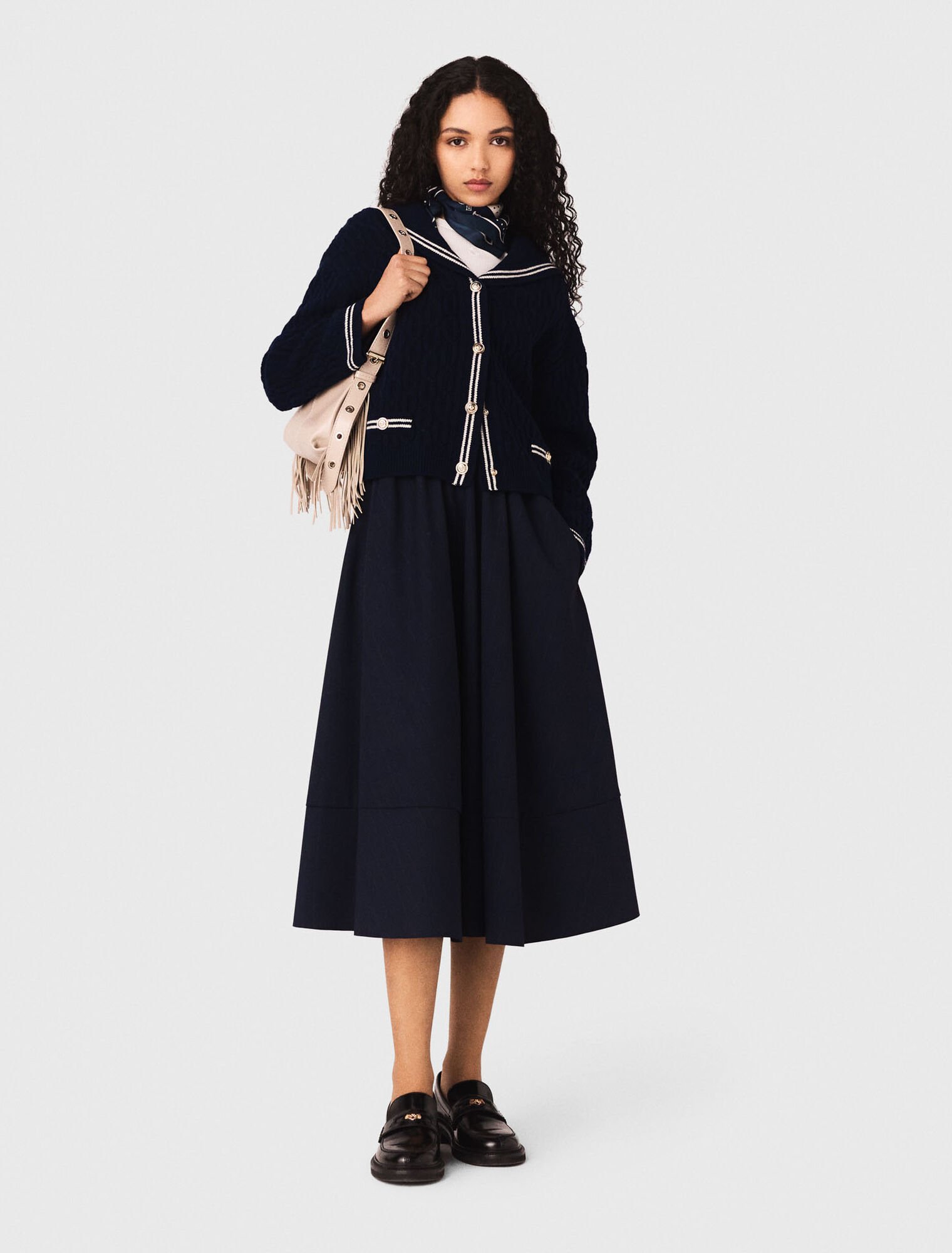 Midilanger Kost&uuml;mrock mit Streifen