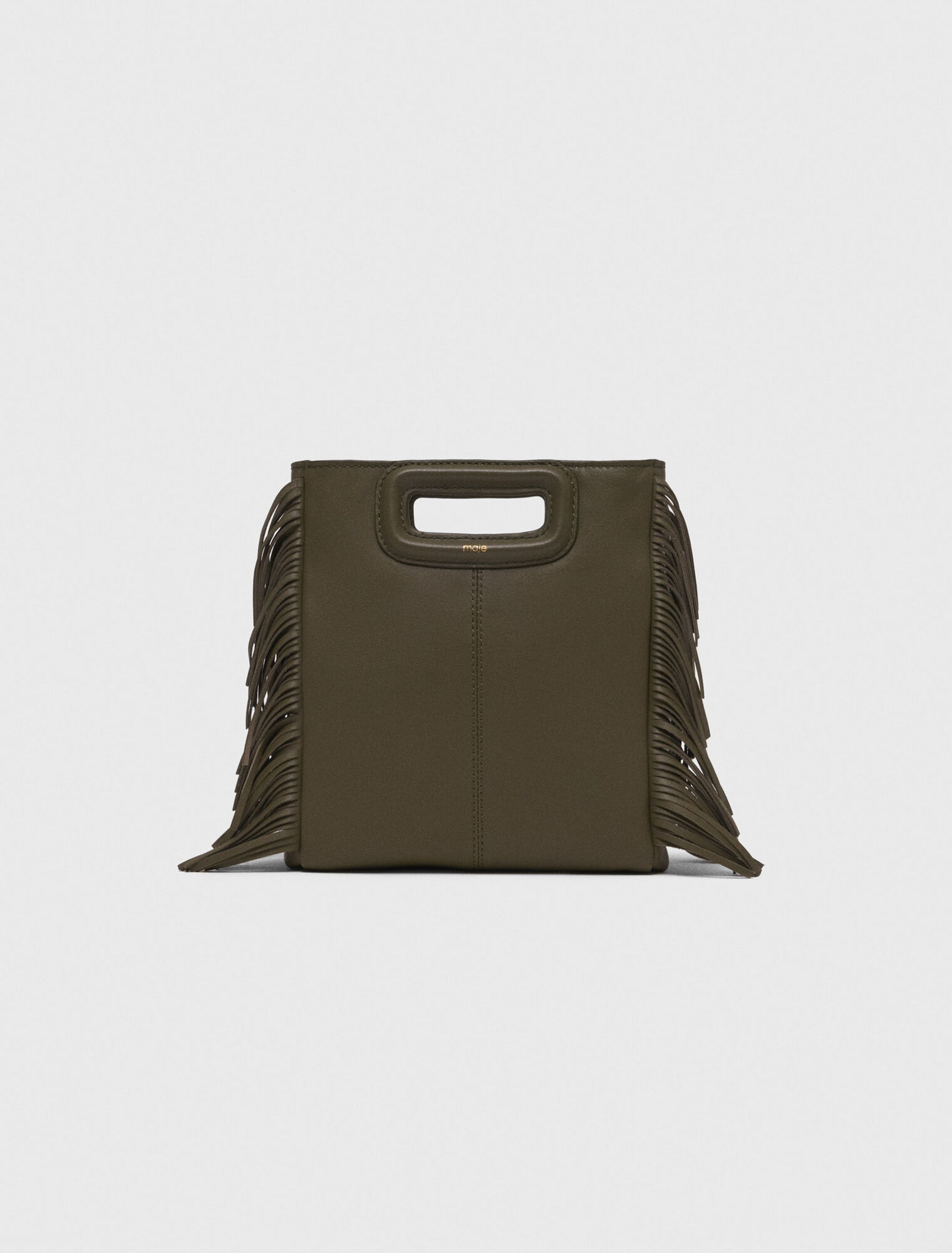 M-Tasche aus Glattleder mit Fransen