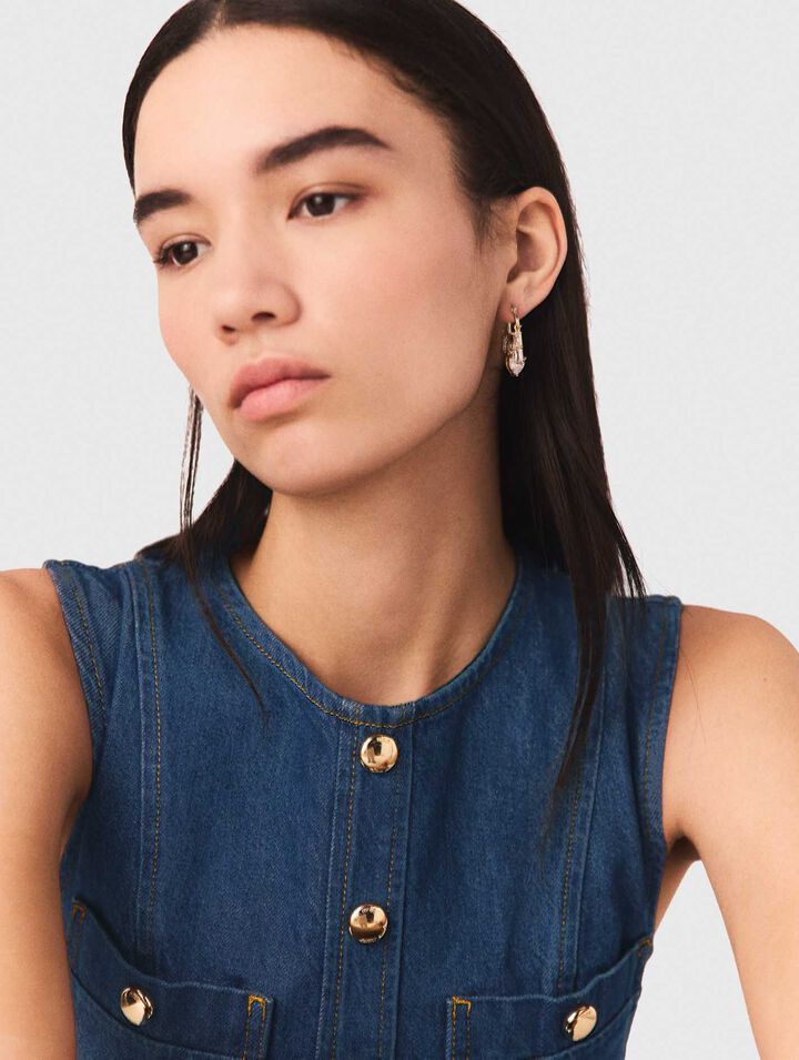 Goldfarbene Creolen mit Strass