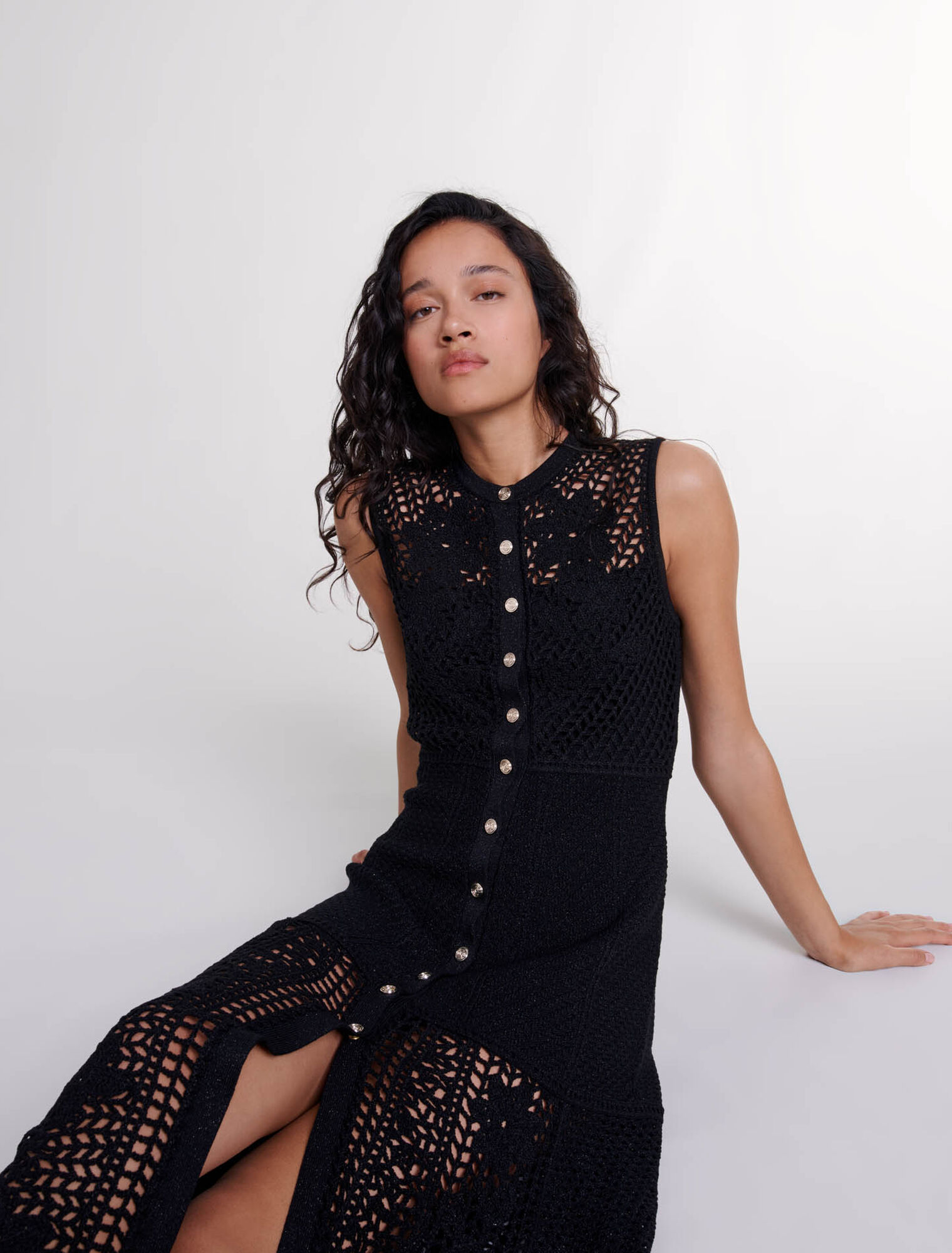 Langes Häkelkleid