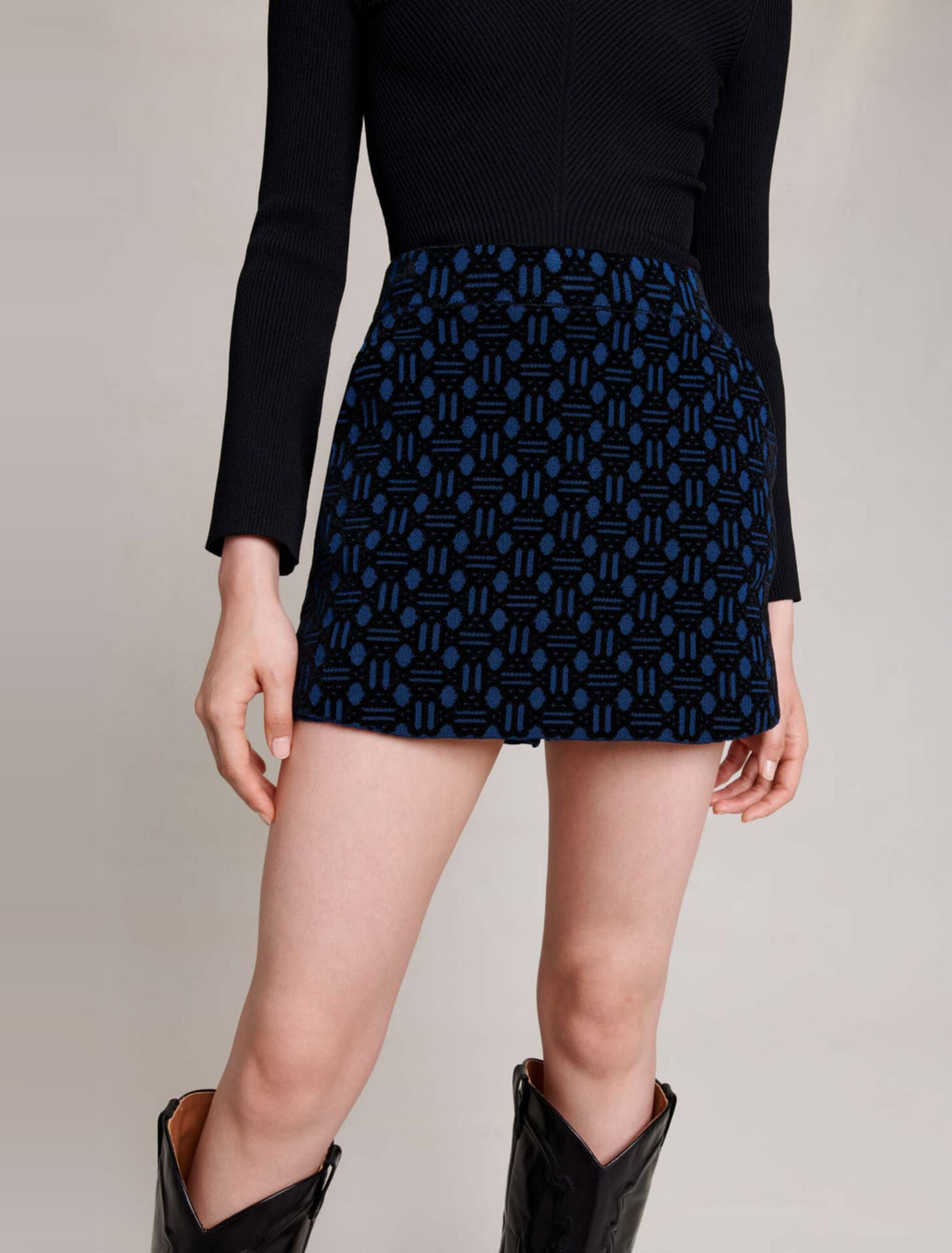 Shorts aus Samt-Jacquard