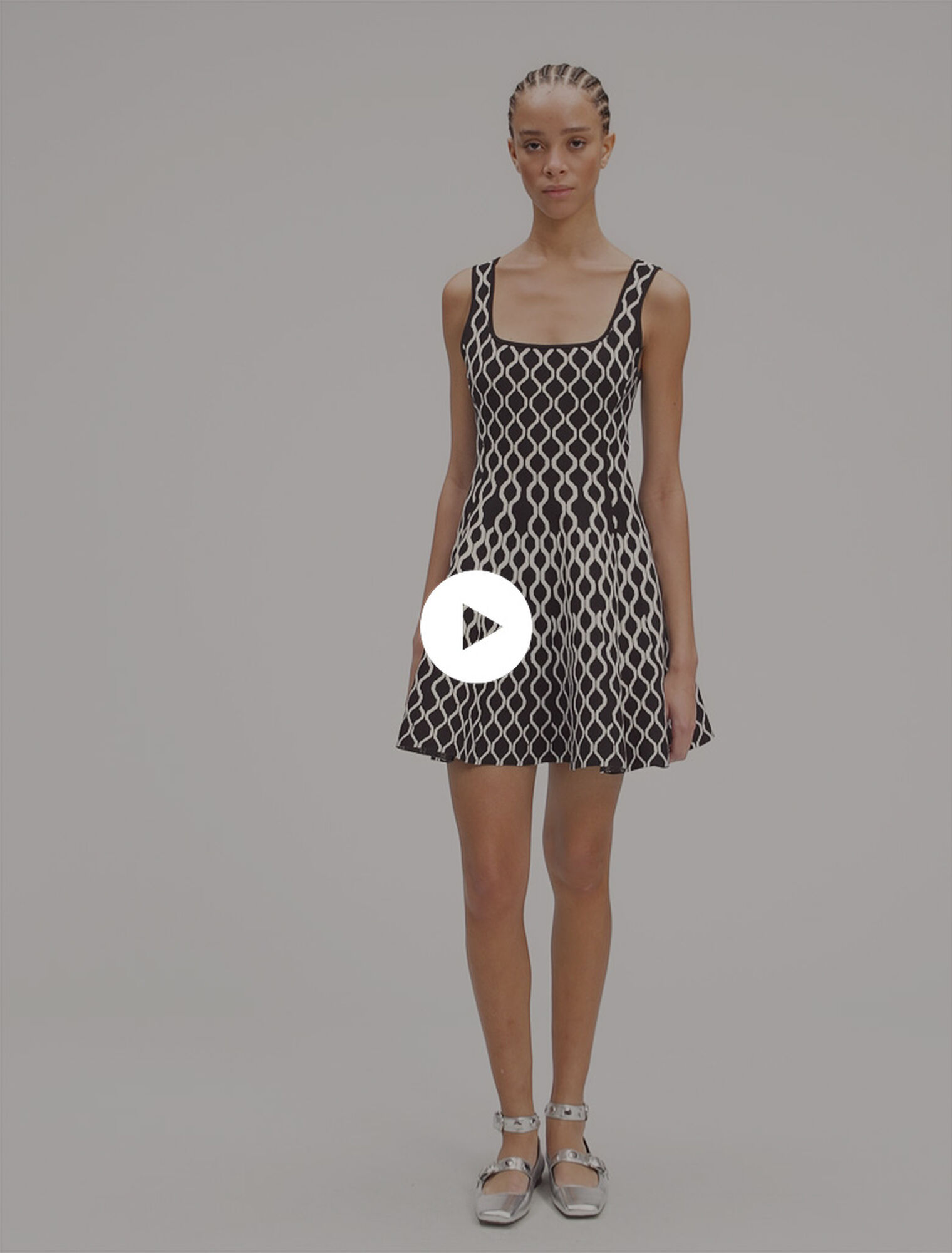 Kurzes Strickkleid mit Motiv