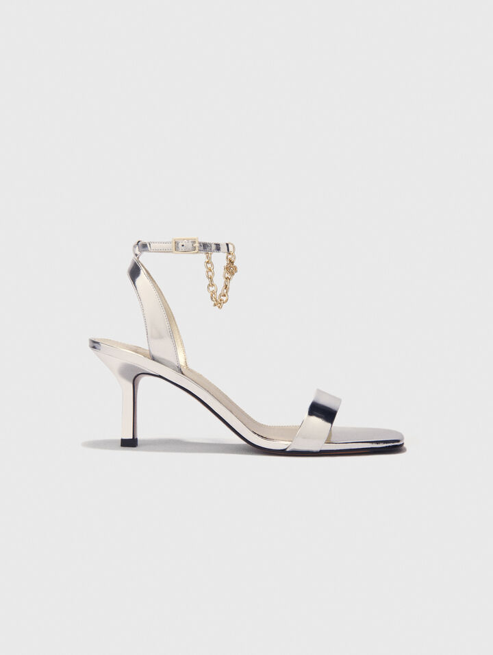 Sandalen mit Absatz aus Leder