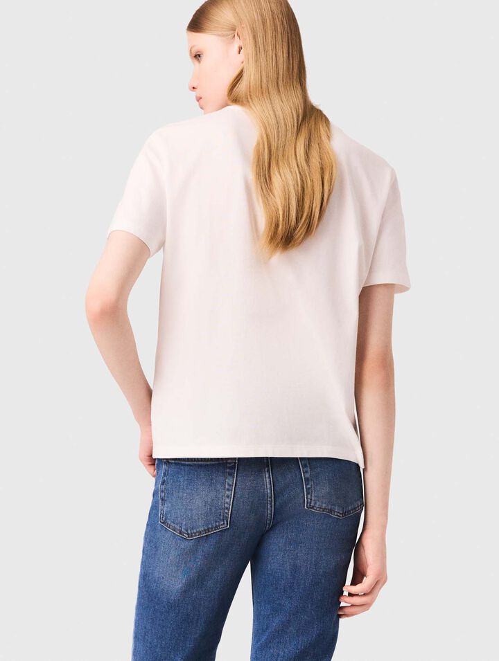 T-Shirt mit bestickter Tasche